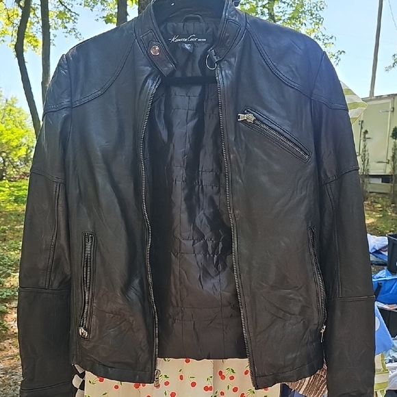 Kenneth Cole Vintage Leather Moto Jacket XS - Picture 1 of 6